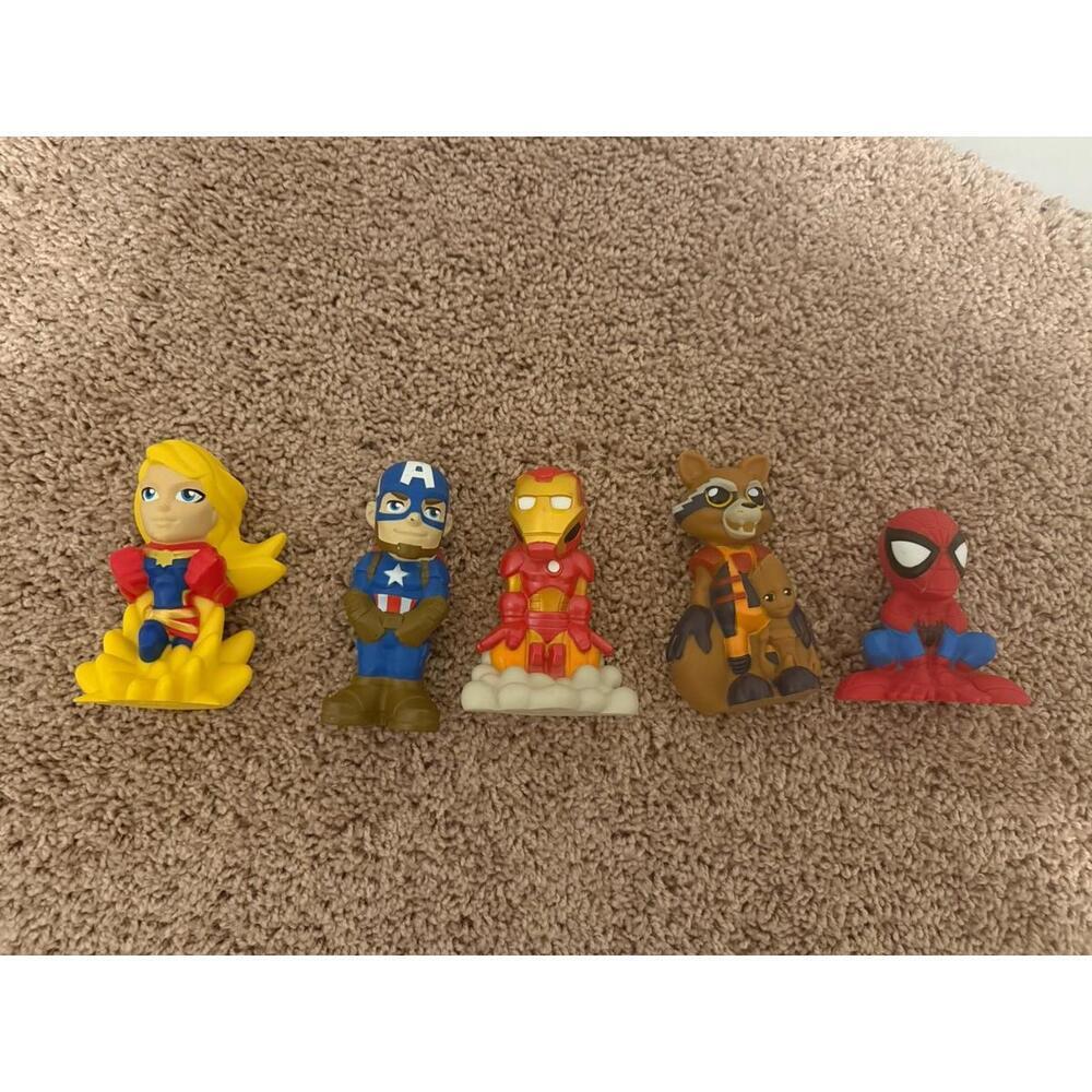 Lot Of 5 Disney Marvel Superheroes Bath Toys